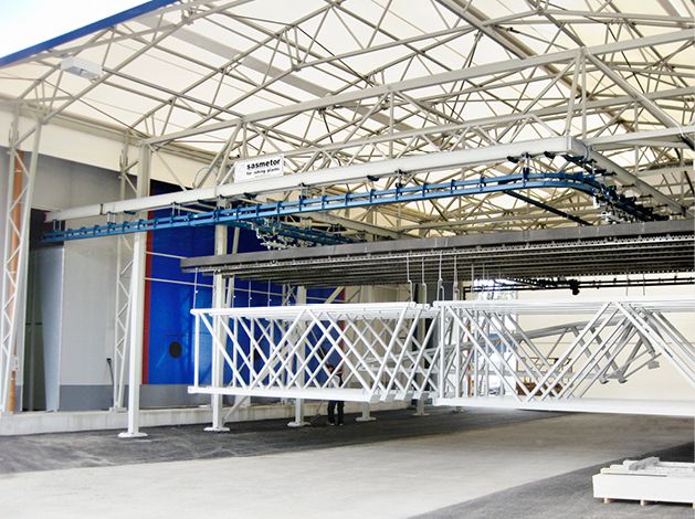 Automatic, semi-automatic and manual conveyor systems for painting plant use